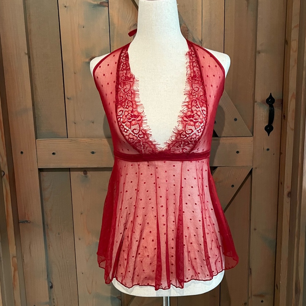 Red , Sexy , Camisole Lingerie